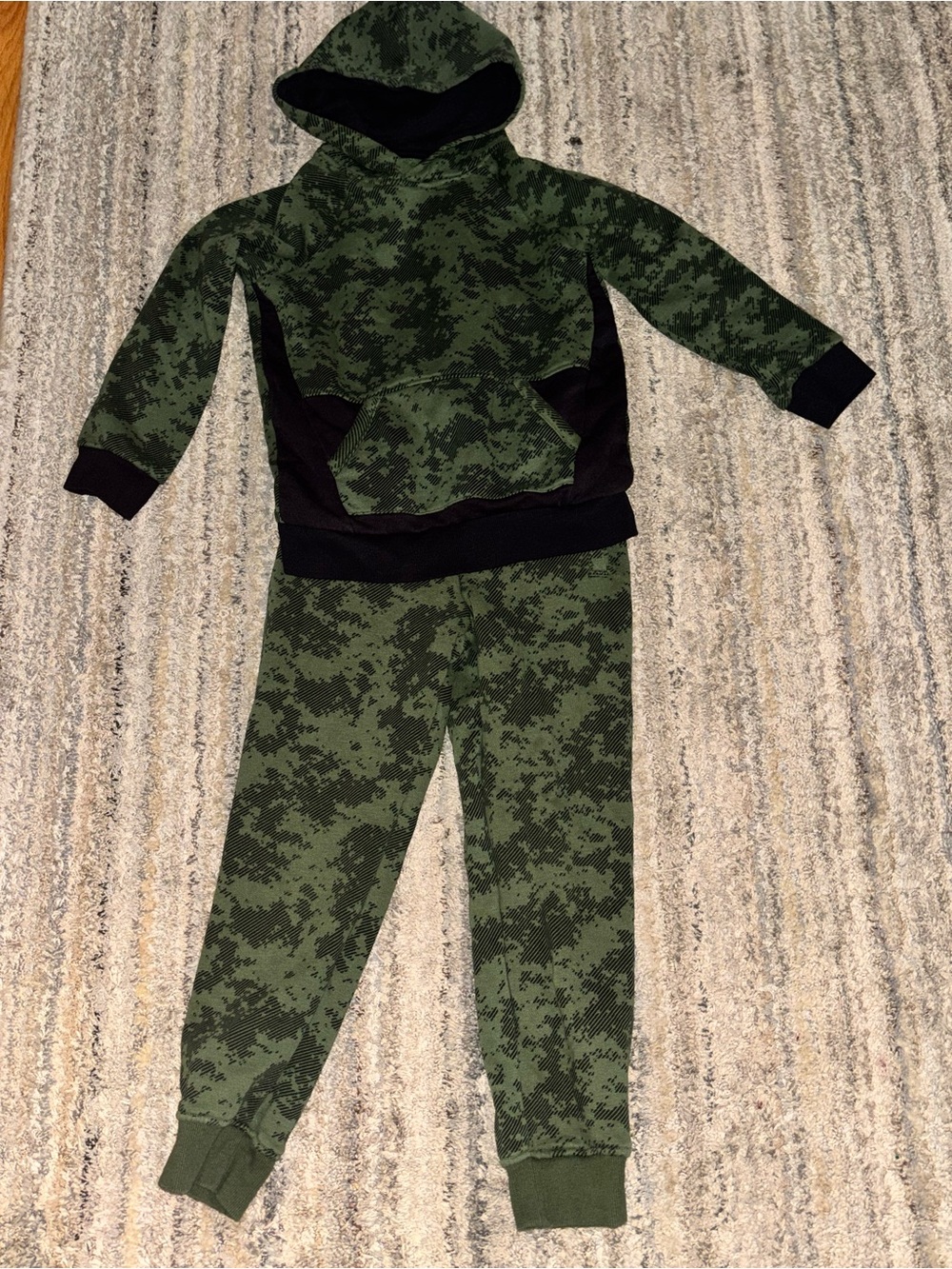 Kids' Green Digital Camo Hoodie & Jogger Set